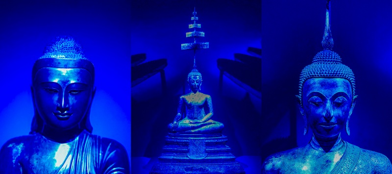 Triptyque Bleu Bouddha